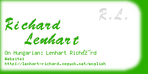 richard lenhart business card